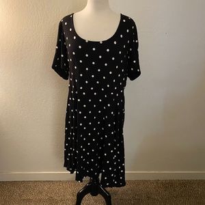 Old Navy Black and White Polka Dot Skater Dress